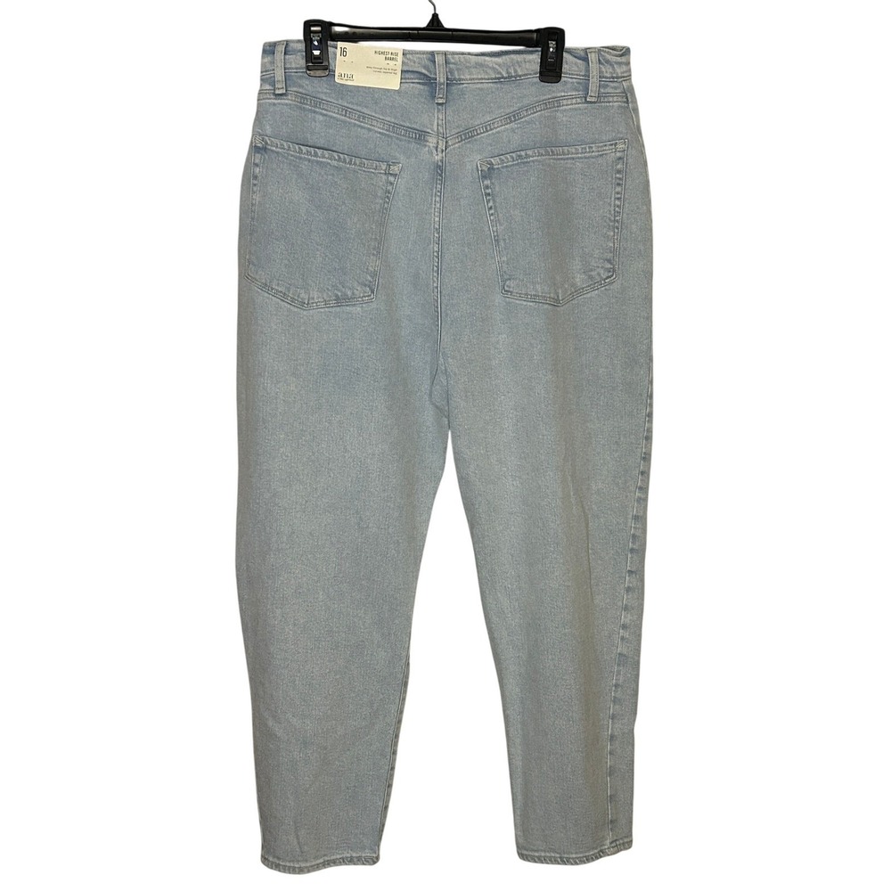 a.n.a A New Approach Highest Rise Barrel Jeans 16 Light Ocean Bleach Denim NWT - Picture 7 of 8
